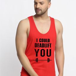 Friskers Men Red & Black Printed Cotton Innerwear Vests-image-58