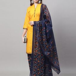 Rajnandini Abstract Printed Regular Pure Cotton Kurta with Salwar & With Dupatta-picture-7