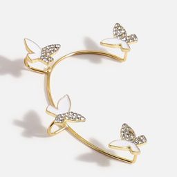 SOHI Gold-Toned Minimal Contemporary Ear Cuff Earrings image 4