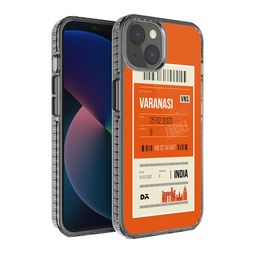 DailyObjects Black & Orange Printed Varanasi City Tag  Hybrid Clear iPhone 13 Phone Case-42