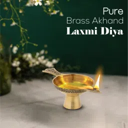 Pack of 1 Pcs Pure Brass Akhand Laxmi Deepak Pital Diya /Deepak for Arti Puja Brass Table Diya-image-29