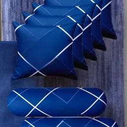 Combo Set Of 5 Cushion And 2 Microfibre Abstract Bolster Pack of 7-image-31