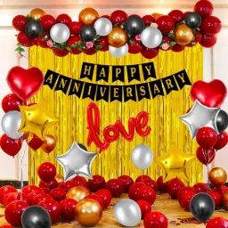 Happy Anniversary Decoration Set Banner Anniversary Decoration for Couple-22
