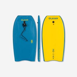 Bodyboard 100 blue yellow with wrist leash-image-14