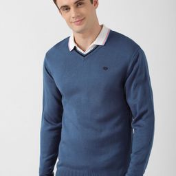 Peter England Casuals V-Neck Pure Acrylic Pullover-picture-22