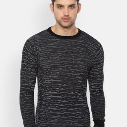 Louis Philippe Sport Men Charcoal Grey Printed Pullover Sweater-image-24