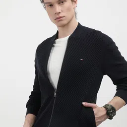 Tommy Hilfiger Men Solid Round Neck Cardigan Sweater-image-9