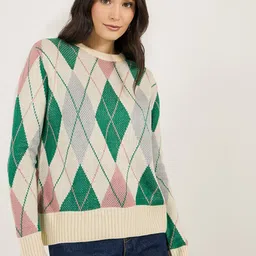 Styli Women Multi Color Regular Fit Sweater-19