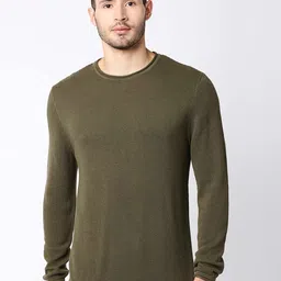 Pepe Jeans Men Olive Green Solid Pullover-picture-17