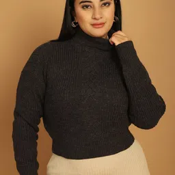 NoBarr Ribbed Turtle Neck Acrylic Pullover-picture-58
