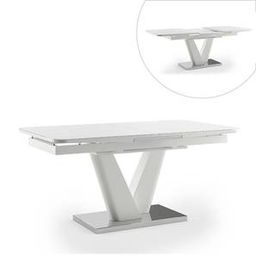 urban ladder Caribu Glass 4 to 6 Seater Extendable Dining Table in White High Gloss Finish-picture-1