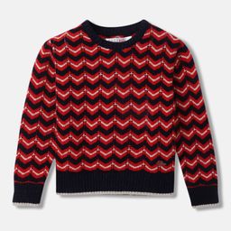 ELLE Girls Chevron Printed Woollen Pullover-image-3