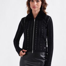 ELLE Striped Embellished Cardigan-picture-13