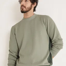 Andamen Cable Knit Self Design Cotton Christmas Pullover Sweater-image-19