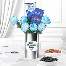 Feng Shui Evil Eye Rakhi Gift with Vase N Treats-7