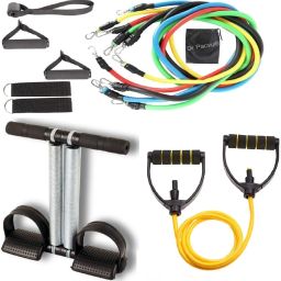 Set3|Toning Tube & Double Tummy Trimmer,Plastic Gripper Body Stretching,Exercise Fitness Accessory Kit Kit-image-40