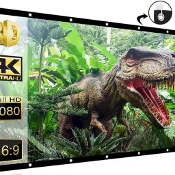 royality 75 inch 16:9 HD Projector Screen, Anti-Crease Foldable Portable, white matt Projector Screen (Width 64 cm x 37 cm Height)-18