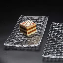 Crystal Clear Glass Serving Square Shape Dinner Tray Serveware for Fruit, Dry Fruits (Transparent) (Pack of 1) Modern Crystal Clear Square Shape Plate Glass Tray for - Dry Fruits, Fruits Plate, Serving Plate Home Decoration, Living Room Tray-10