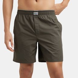 jockey Solid Men Green Boxer Shorts-picture-8
