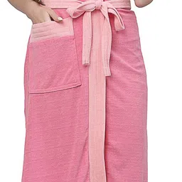 poorak Pink Baby Pink Free Size Bath Robe-picture-46
