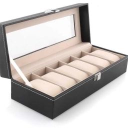 6 slot watch storage with leather box Watch Box-image-63