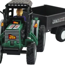 yuiop - Tractor With Trolley - Pull Back Spring Action Tractor Toy - No Battery image 4