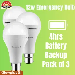 Pack of 3 – 12W Rechargeable Bulbs | Bright & Energy Saving Emergency Lights 3 hrs Bulb Emergency Light-15