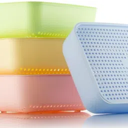 Plastic Basket for Storage with Lid Multipurpose Organizer Box Storage Box-image-65