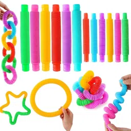 Pop Tube 12 Pcs Fidget Toy Sensory Soft Toys Ring Connection Pop it-20