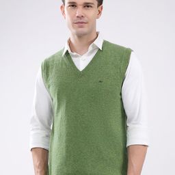 Monte Carlo Men Brand Logo V-Neck Woollen Sweater Vest-image-83