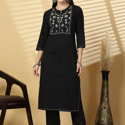 Pistaa Women Embroidered Regular Thread Work Kurta with Trousers-picture-39