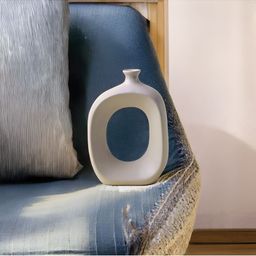 LETSBOHO Set of 2 White Hollow Square Vases image 4