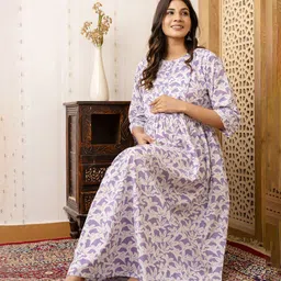 Nayo Floral Print Maternity Maxi Dress-picture-45