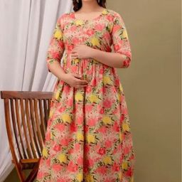 Vorcia Febtex Printed Flared Feeding Ethnic Dresses-image-30