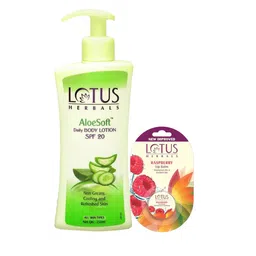 Lotus Herbals Set Of 2 Aloe Vera Daily Body Lotion - 250 ml & Raspberry Lip Balm - 5 g-16