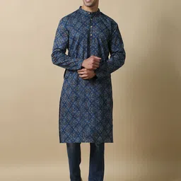 FILORI STUDIO Men Ethnic Motifs Printed Cotton Straight Kurta-picture-49