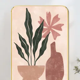 SAF Pink & Green Boho Botanical Wooden Wall Art-23