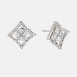Anouk Silver Plated Cubic Zirconia Stone Studded Square Shaped Studs image 3