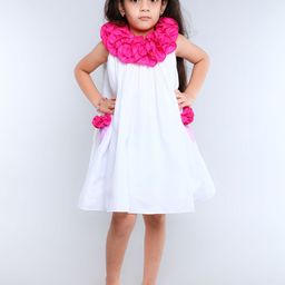 Pink Chick Girls Colourblocked Ruffled Empire Dress-picture-36