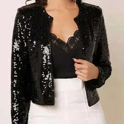 KPOP Women Crop Open Front Jacket-image-88