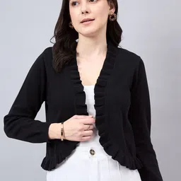 Style Quotient Cotton Open Front Shrug-31