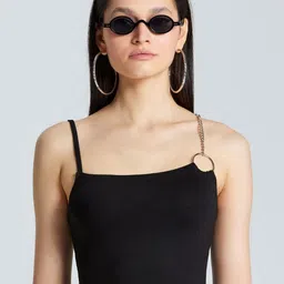 ZOMODA Tie-Up Neck Cotton Crop Top-image-98