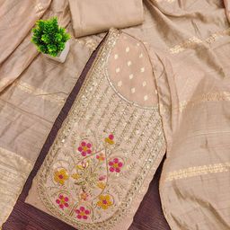MANVAA Floral Woven Design Sequinned Unstitched Dress Material-picture-9