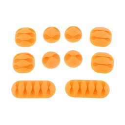 We3 Set Of 10 Orange Coloured Wire Organizer Cable Clips-49