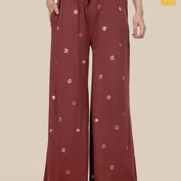 Esplendido Women Pack Of 2 Printed Pure Cotton Mid-Rise Lounge Pants-picture-14
