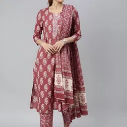 Lali Creation Women Floral Printed Regular Gotta Patti Kurta with Palazzos & With Dupatta-image-94
