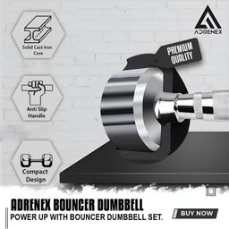 ADRENEX 2 Pcs Bouncer Fixed Weight Dumbbells - 10 Kg Each image 2