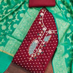 ASISA Embroidered Unstitched Dress Material-image-100