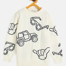 JWAAQ Kids Graphic Printed Pure Cotton Pullover-image-84