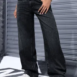 Glossia Women Comfort Straight Fit High-Rise Light Fade Acid Wash Stretchable Jeans-picture-20